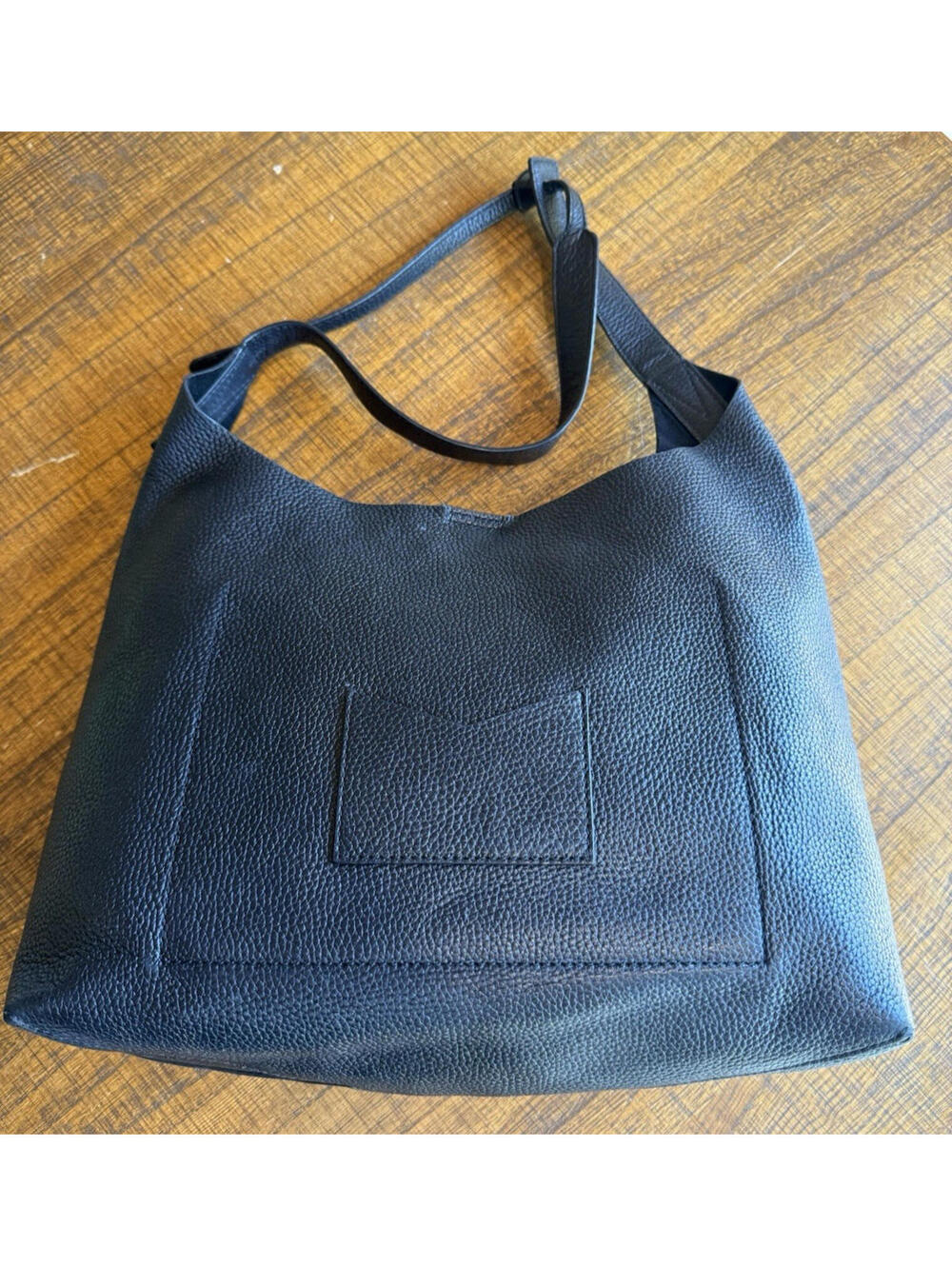 🌟🤩 Michael Kors Junie Medium Hobo Bag Black Pebbled Leather Gold Tone 👜 - Picture 9 of 11